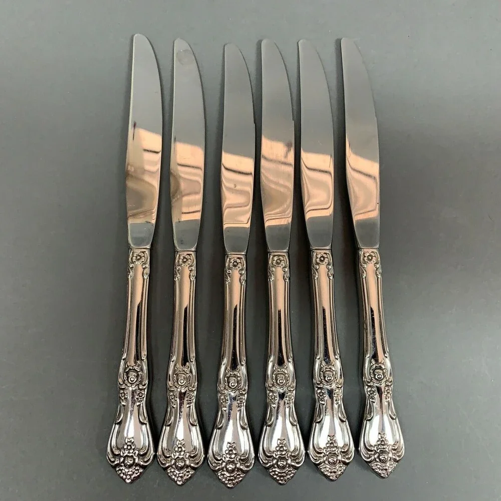 Knives Flowers Floral Stainless Steel USA Lot of 6